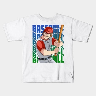 Baseball Player Boys Girls Youth Homerun Hitter Sports Kids T-Shirt